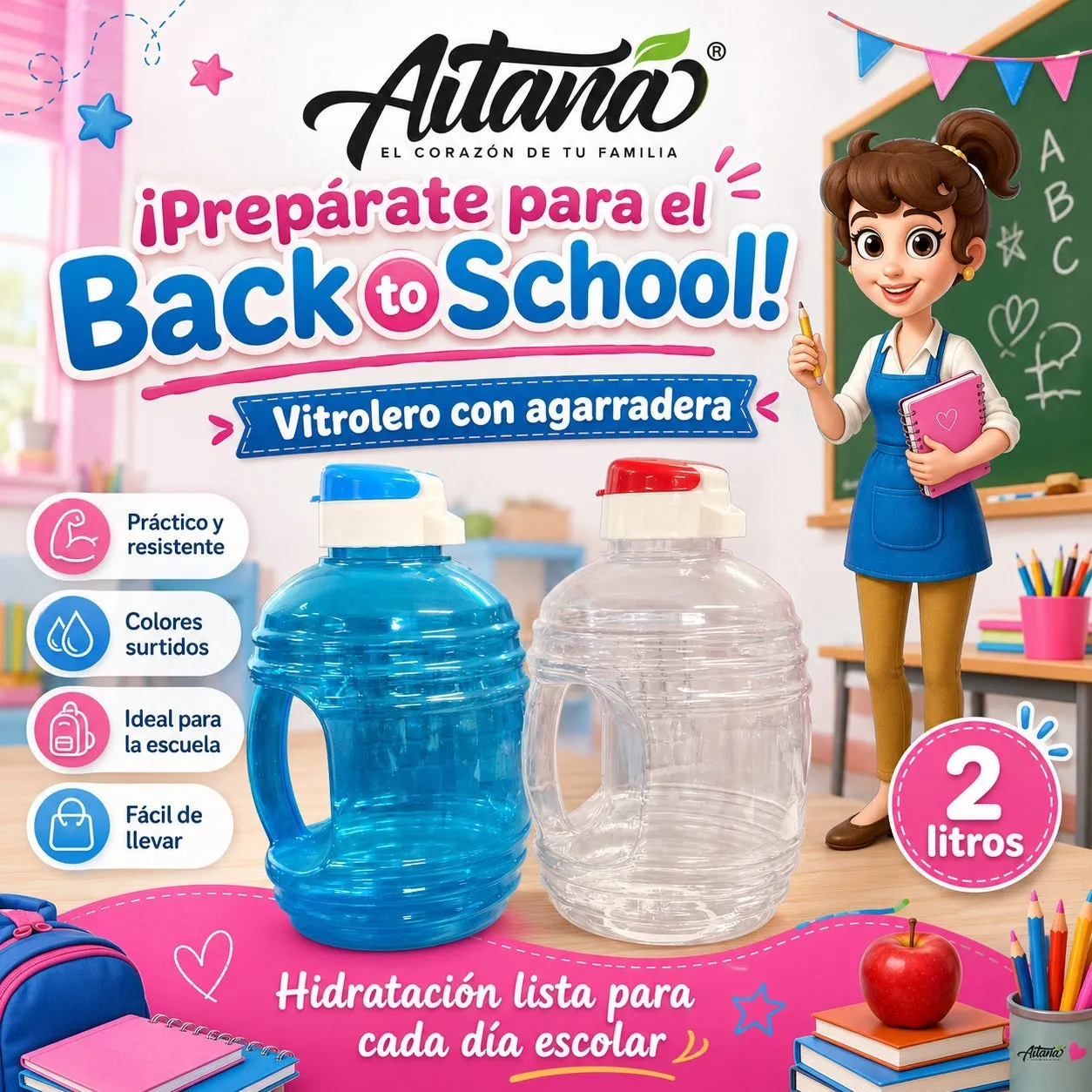 Vitrolero Aitana de 2 litros con agarradera